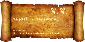 Majdán Marianna névjegykártya